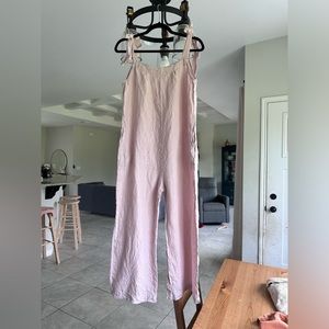 OffOn Linen Tie Strap Jumpsuit Romper